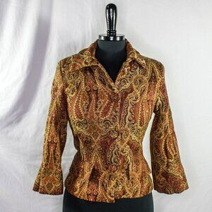 Cami Blazer Paisley Tapestry 3/4 Length Sleeves Size 4